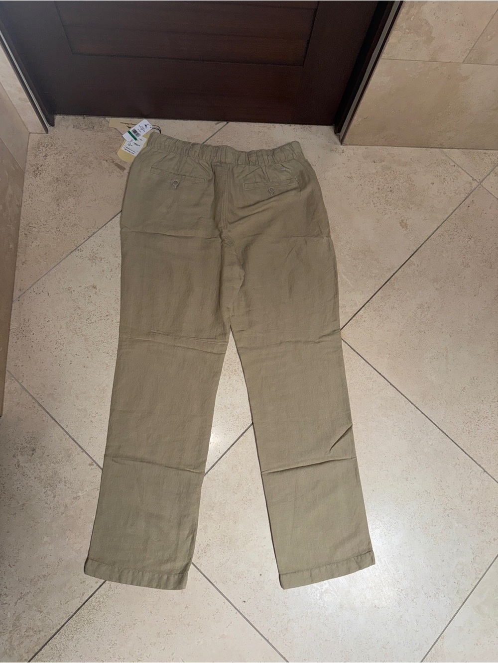 MEN’S NWT Tommy Bahama Linen Blend Pull-On Pants Khaki/Tan Relaxed Size Large